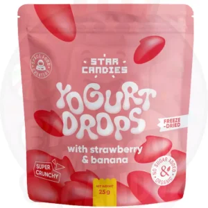 Star Candies Freeze Dried Yogurt Drops Strawberry Banana 25g
