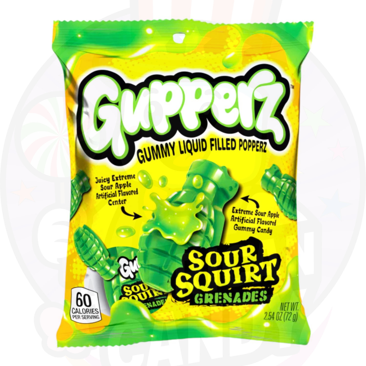 CANDY GUPPERZ 72 GR SOUR SQUIRT Granadas Peg Bag