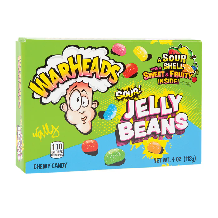 XPROD WARHEADS 113 GR SOUR JELLY BEANS THEATER BOX
