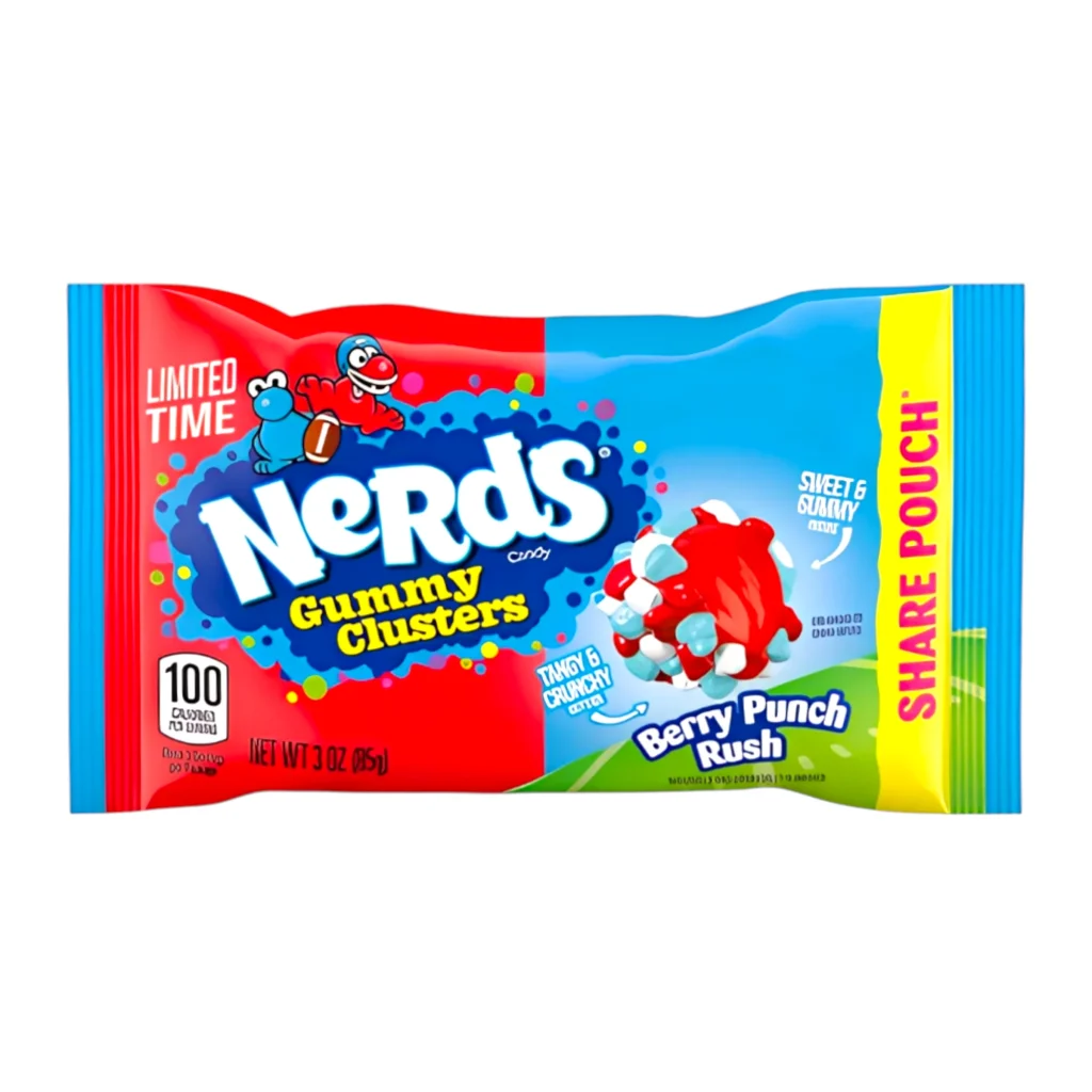 CANDY NERDS 85 GR GUMMY CLUSTERS BERRY PUNCH RUSH
