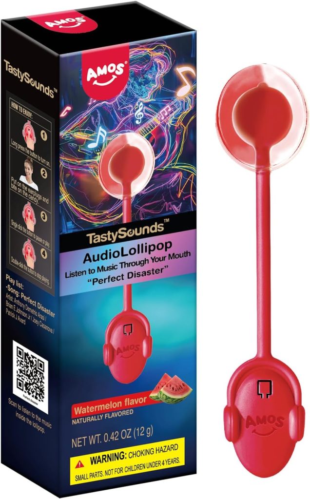 Amos Música Piruletas Chuches Sabor Sandía Fresa