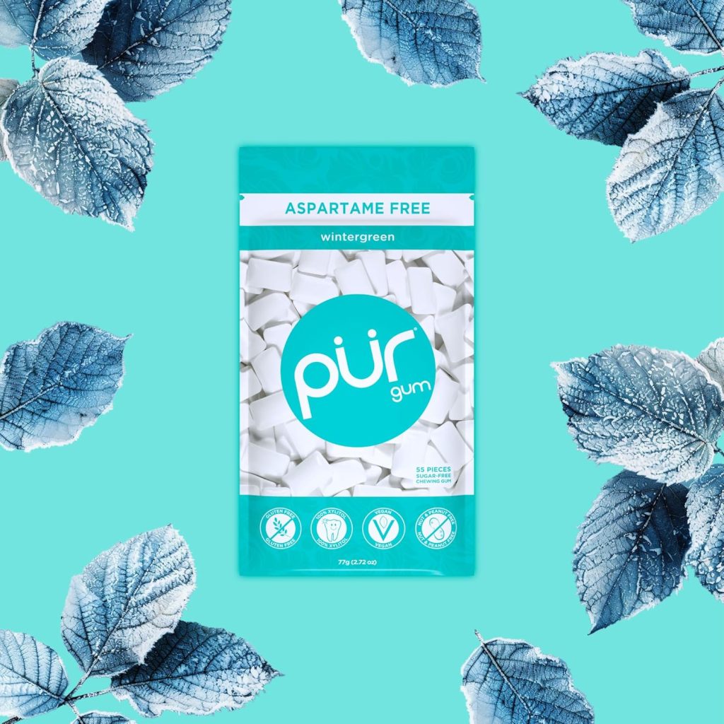 PUR Gum Wintergreen  Chicle Natural Sin Azúcar