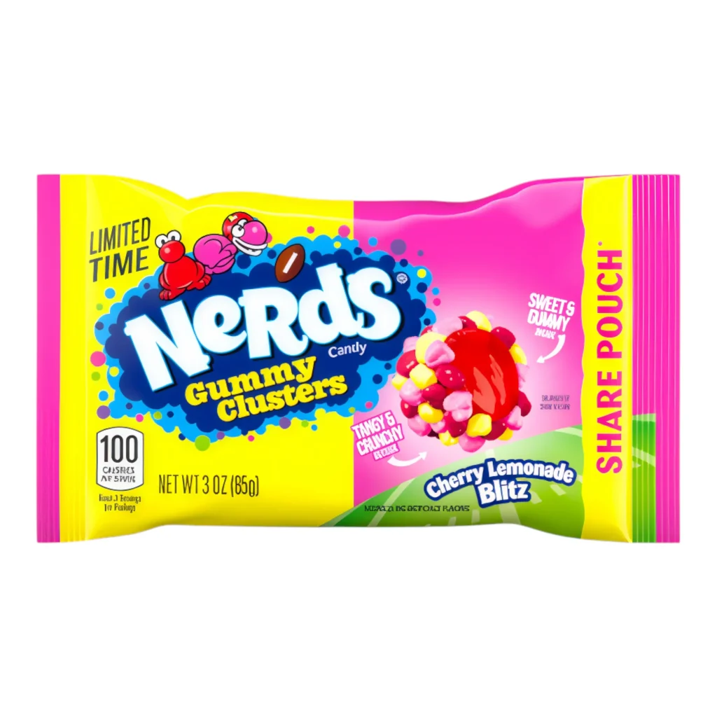 CANDY NERDS 85 GR GUMMY CLUSTERS CHERRY LEMONADE