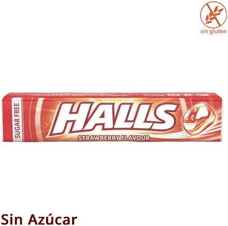 Halls Fresa Caramelo Sin Azúcar 32g