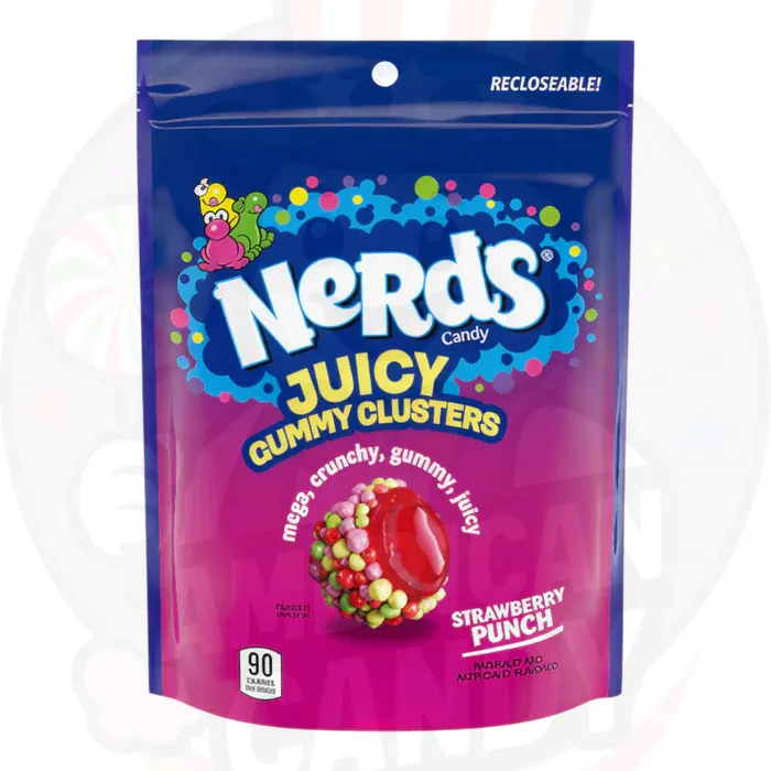 CANDY NERDS 128 GR GUMMY CLUSTERS JUICED