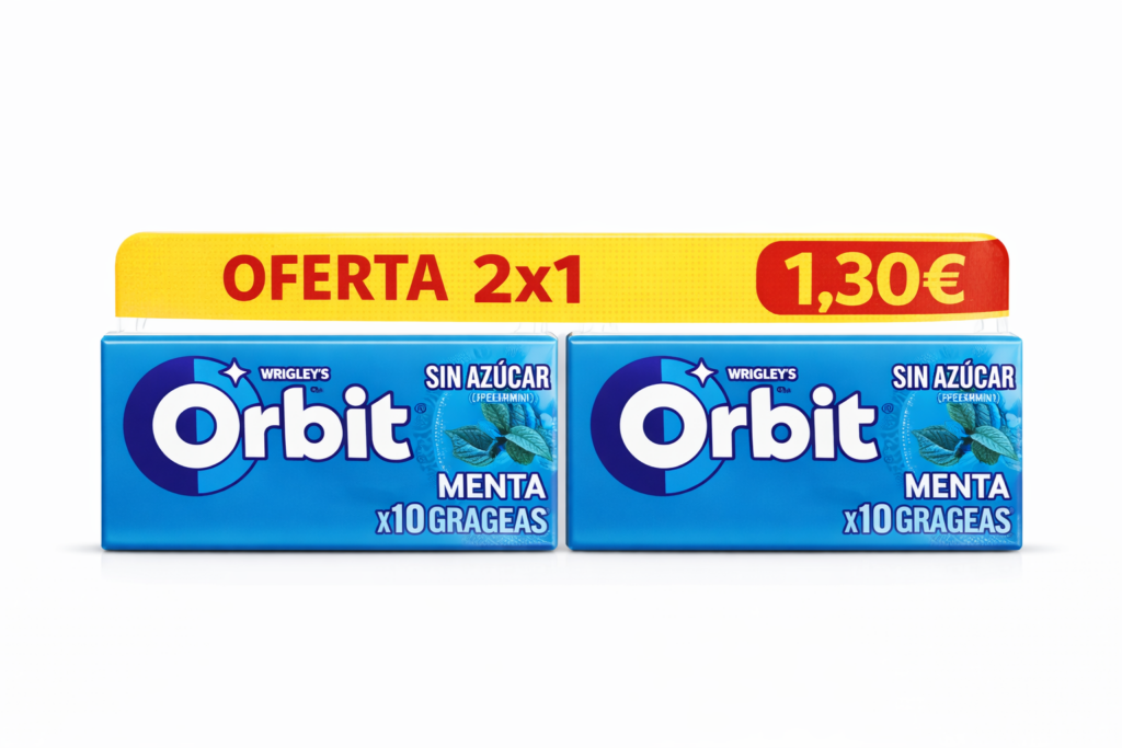 Orbit Menta Chicle Sin Azúcar 2x1 Oferta