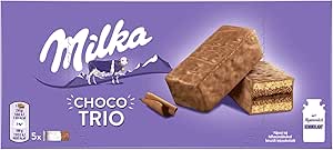 Milka Choco Trio 150g – Bizcocho de Chocolate con Crema | Snack Dulce Milka