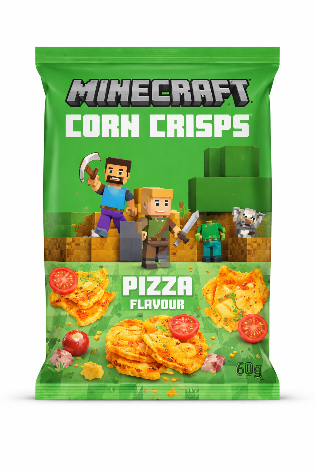 SNACK MINECRAFT 60 GR CORN CRISPS PIZZA