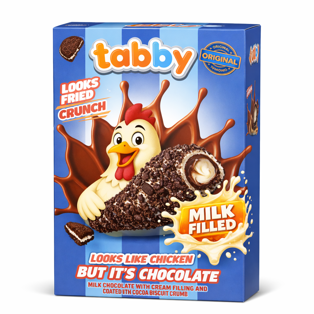 Tabby Crunchy Chocolate Milk Filled  50g