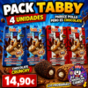Pack Tabby Chocolate 4 Unidades – Snack Crujiente con Relleno de Leche