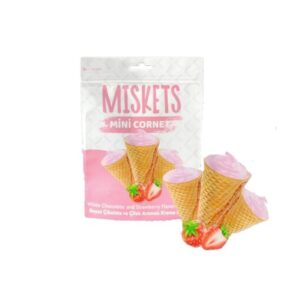Miskets White Chocolate & Strawberry Cream Cones 50g