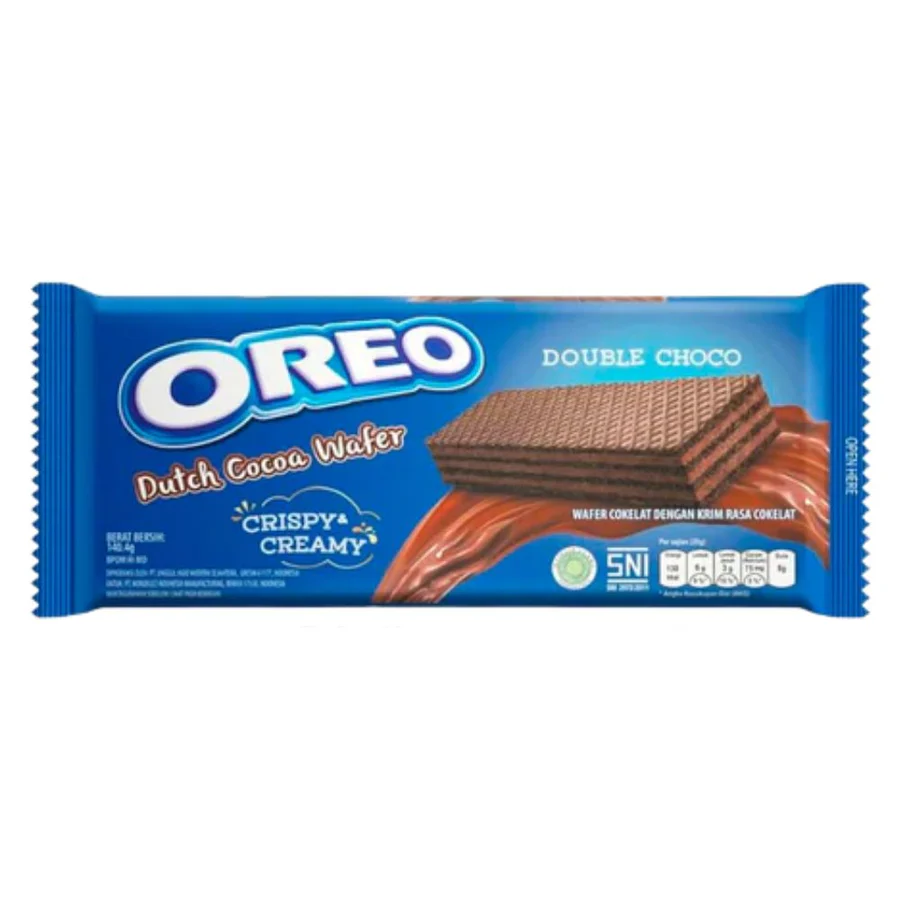 Oreo Dutch Cocoa Wafer Double Choco, wafer con crema de chocolate de 117g