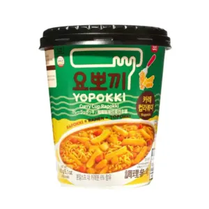 Yopokki Curry Cup Rapokki, fideos y topokki instantáneos al curry de 145g