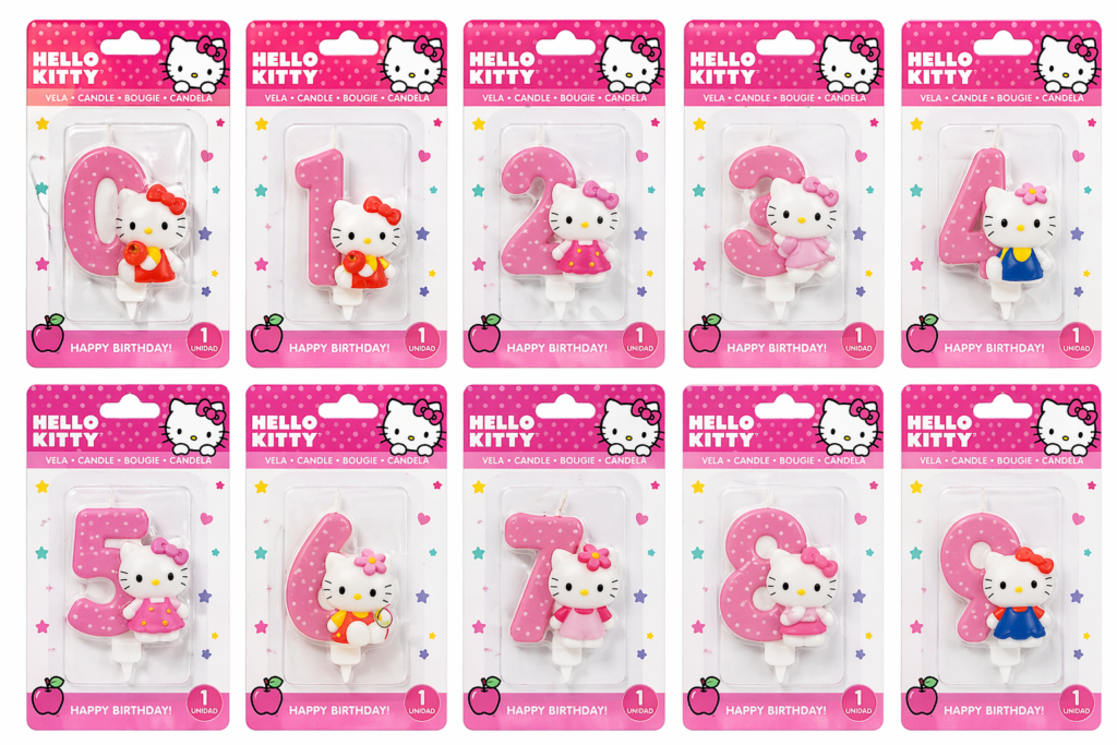 VELA HELLO KITTY C/NUM.BLISTER UNIDAD