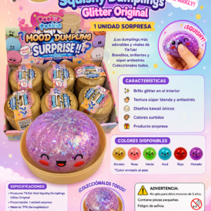 TikTok Viral Squishy Dumplings Glitter Original– 1 Unidad