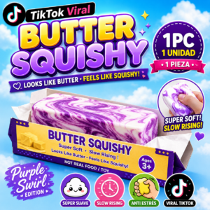 TikTok Viral Squishy Dumplings Butter Bar Purple Swirl 1Pc