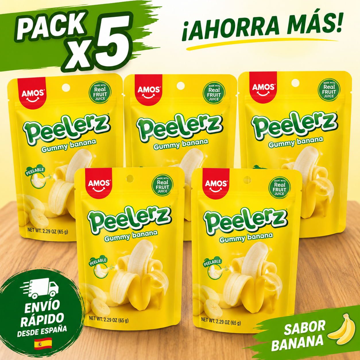 AMOS PEELERZ BANANA 65g MEGA PACK OFERTA
