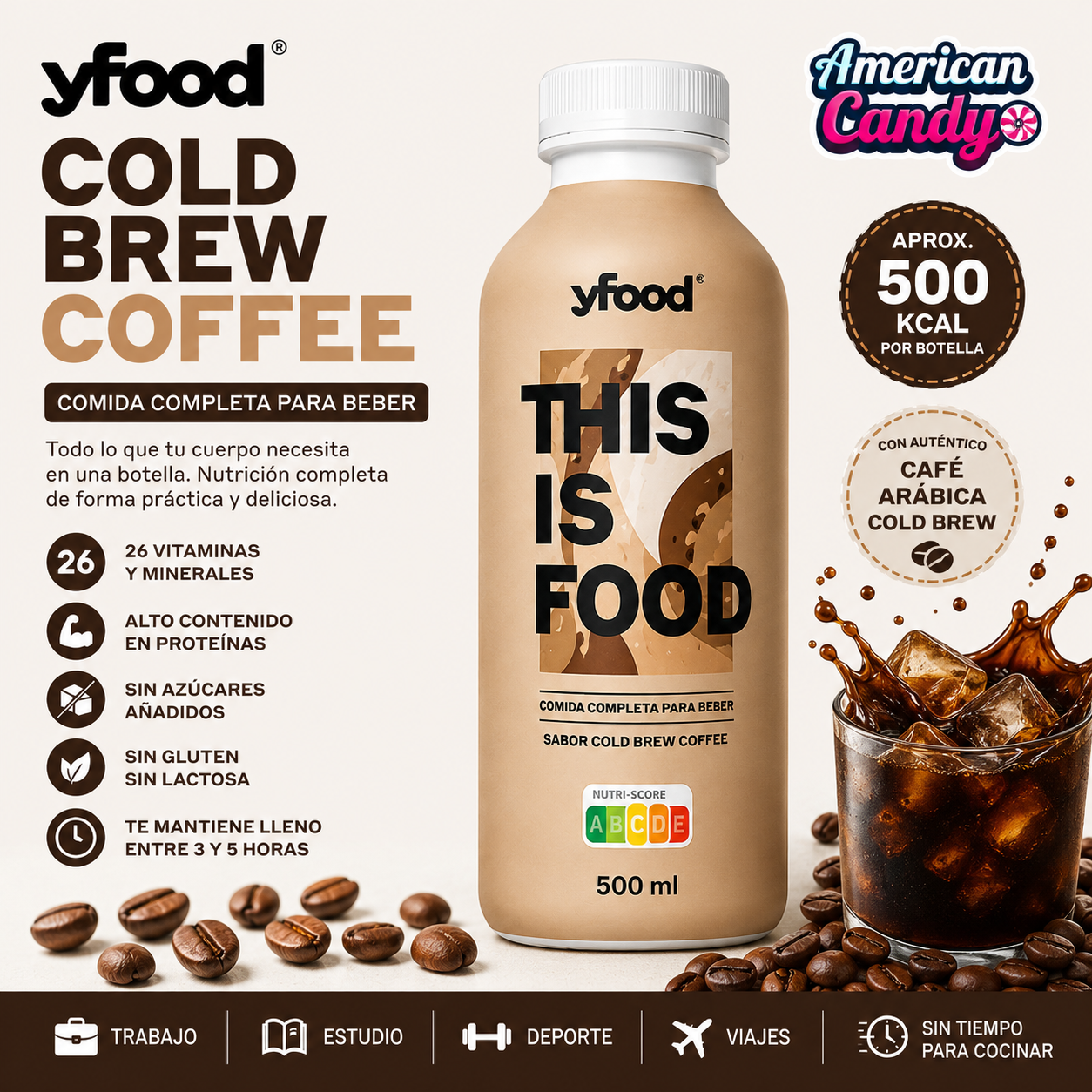 YFOOD Drink Cold Brew Coffee 500ml