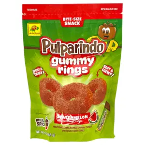 CANDY DE LA ROSA 255 GR PULPARINDO GUMMY RINGS WATERMELON