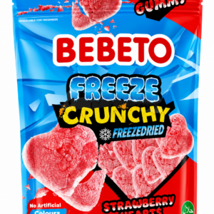 Bebeto Strawberry Freeze Crunchy Hearts 35g