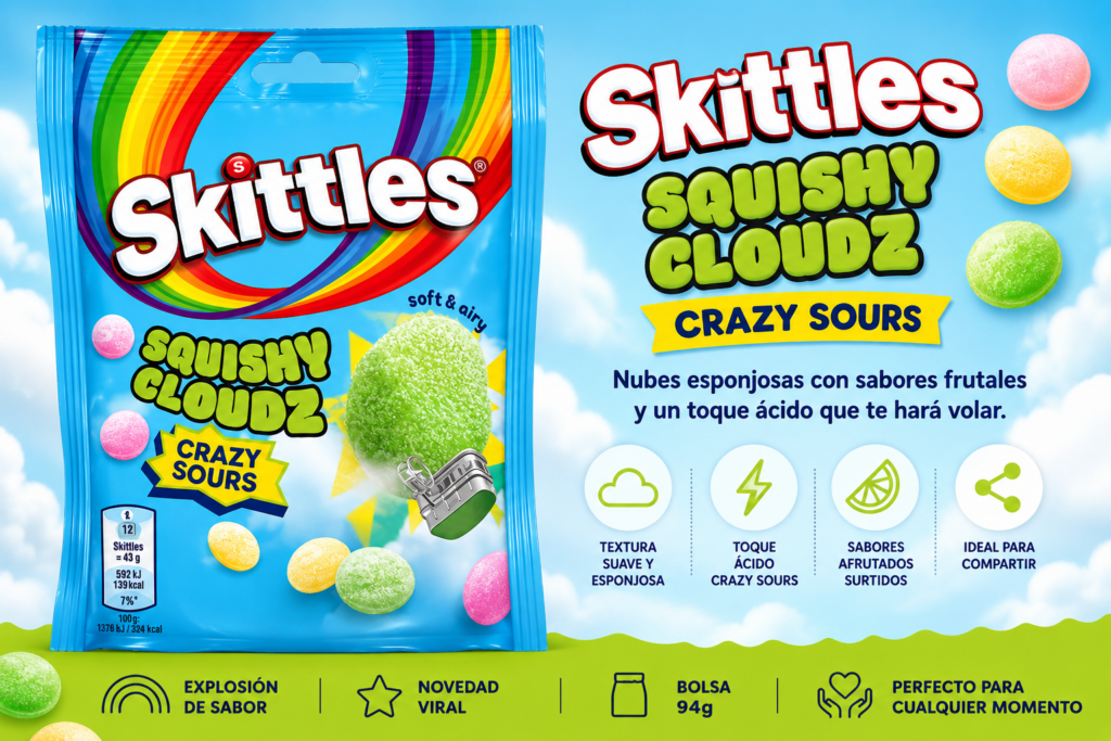 Skittles Squishy Cloudz Crazy Sours 94g