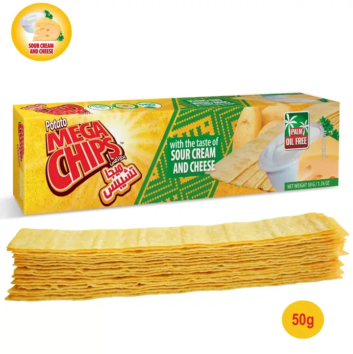 Mega Chips de Patata Sabor Crema Agria y Queso 50g