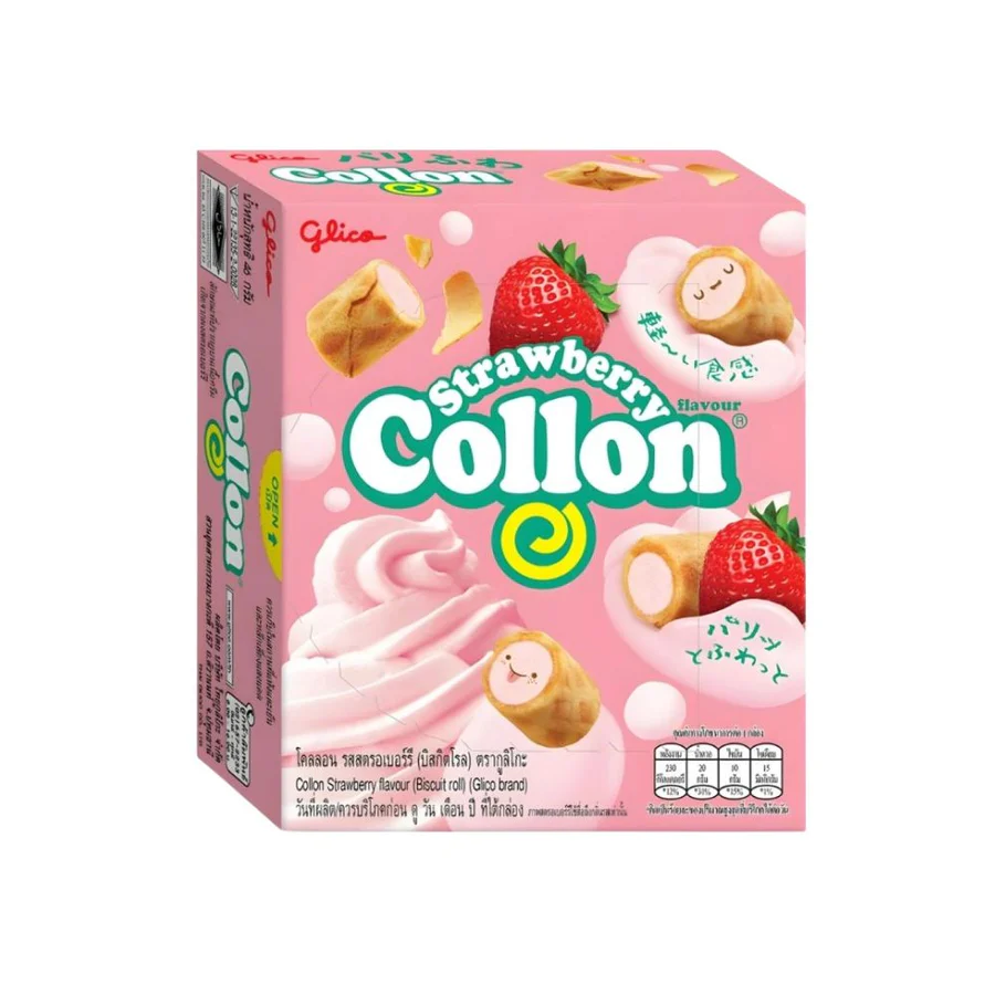 Glico Strawberry Collon Biscuit Roll 41g