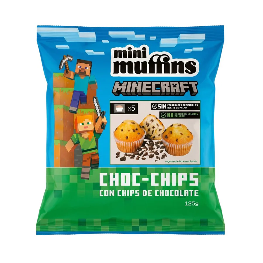 Minecraft Mini Muffins Choco Chips 125g