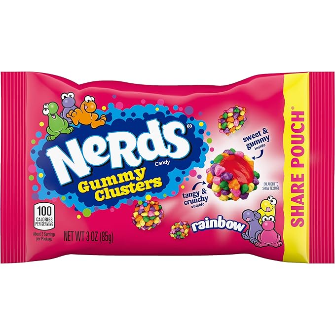 CANDY NERDS 85 GR GUMMY CLUSTERS SHARE PACK