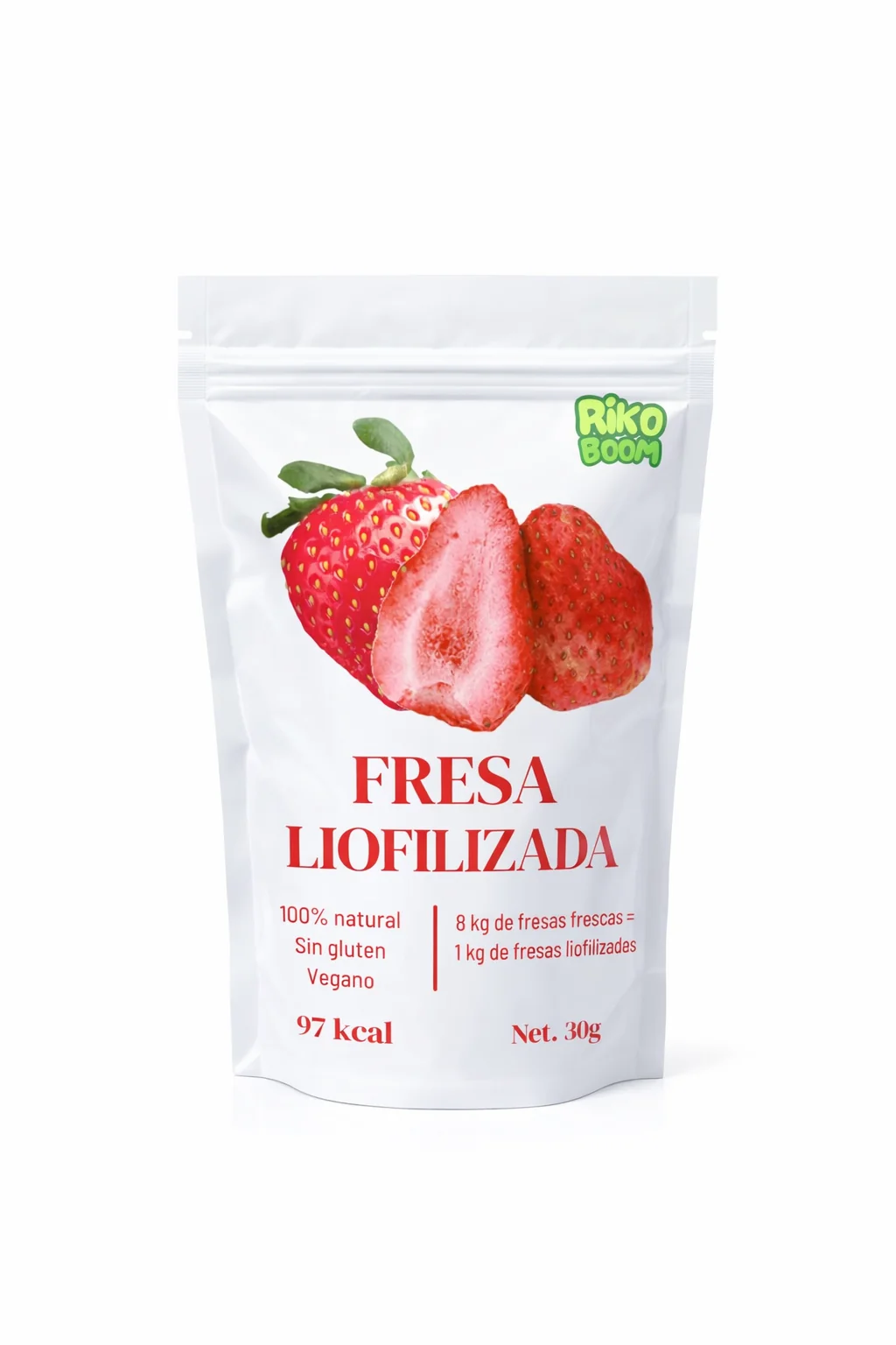 Fresa Entera Liofilizada Crujiente Rikoboom 30g