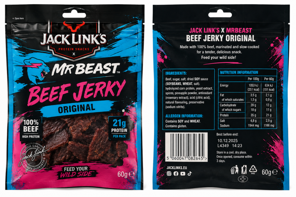 Jack Link's ft Mr Beast Beef Jerky Original 60g