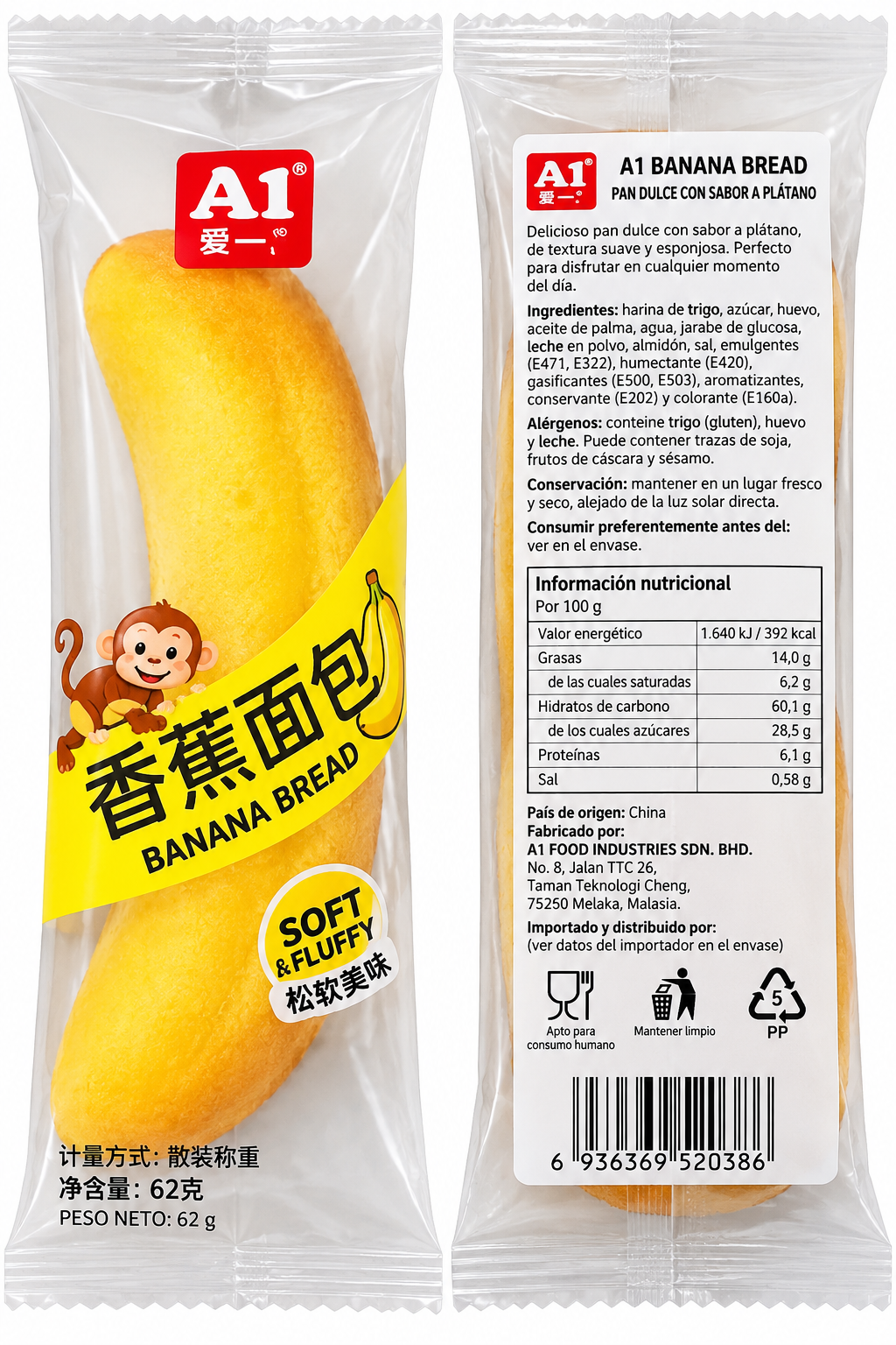 A1 Banana Bread – 62g - Imagen 2