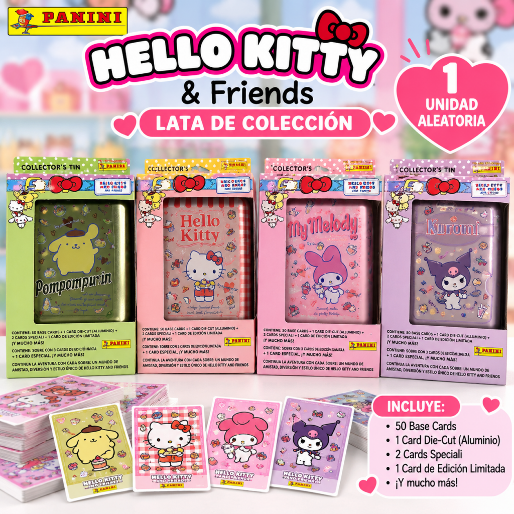 Hello Kitty & Friends Collector’s Tin Panini – 1 Lata Aleatoria