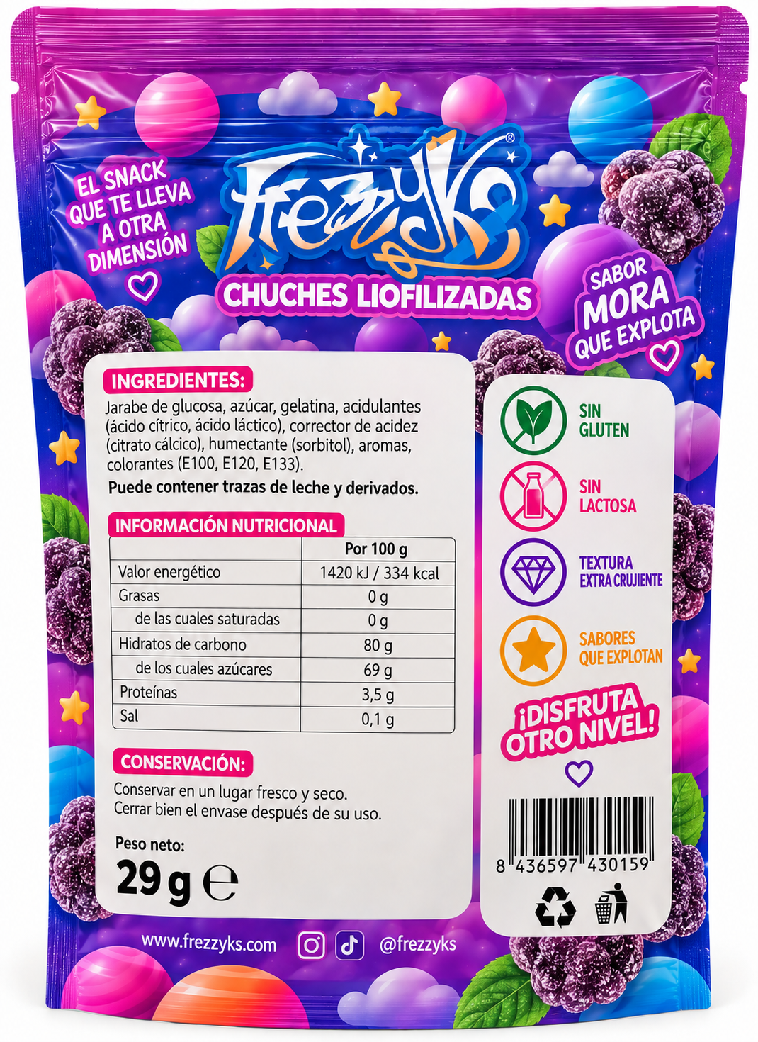 Moras Liofilizadas Frezzyks - Imagen 2