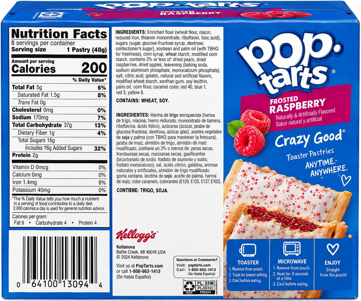 Kellogg’s Pop-Tarts Frosted Raspberry 384 g - Imagen 2