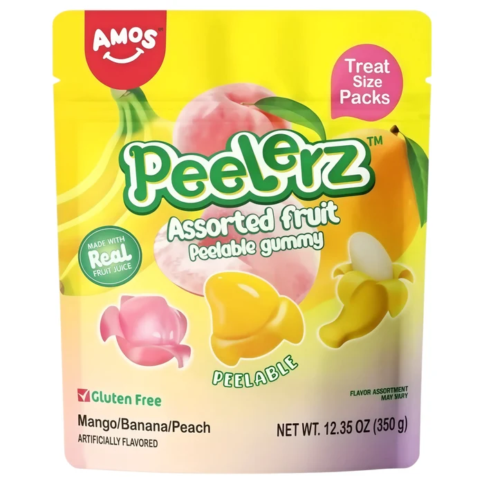 Amos Peelerz Gummy Mix Assorted Fruit 350 g – 1 Bolsa