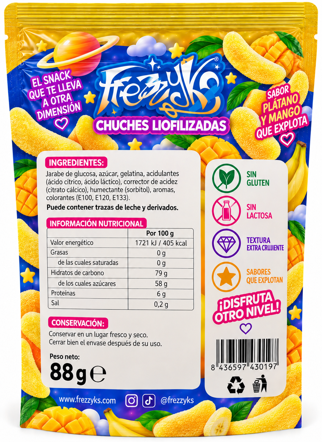 Plátanos Mango Xtreme Frezzyks - Imagen 2