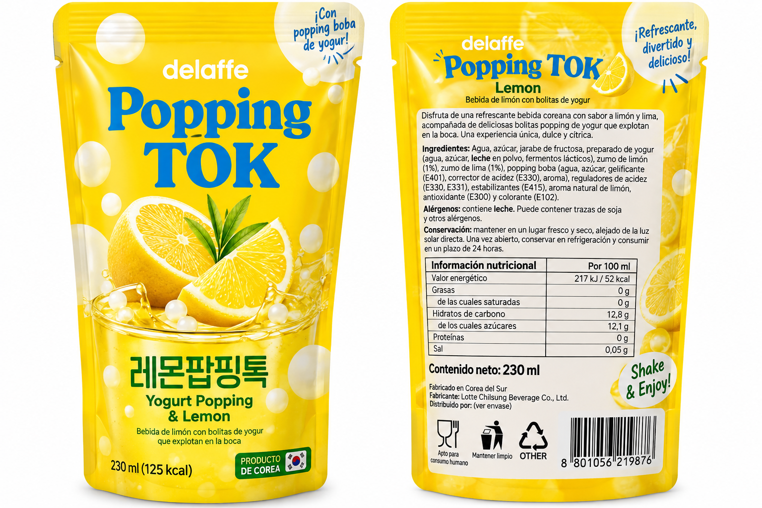 Delaffe Popping Tok Lemon – 230ml - Imagen 2