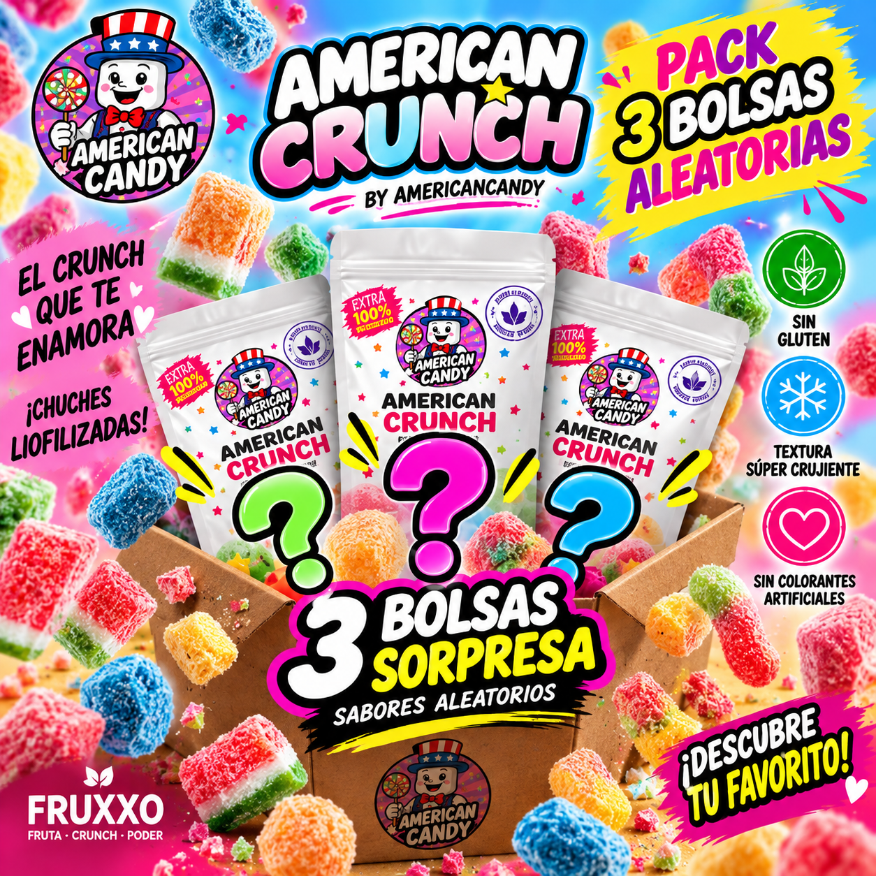 American Crunch Pack Degustación – 3 Bolsas
