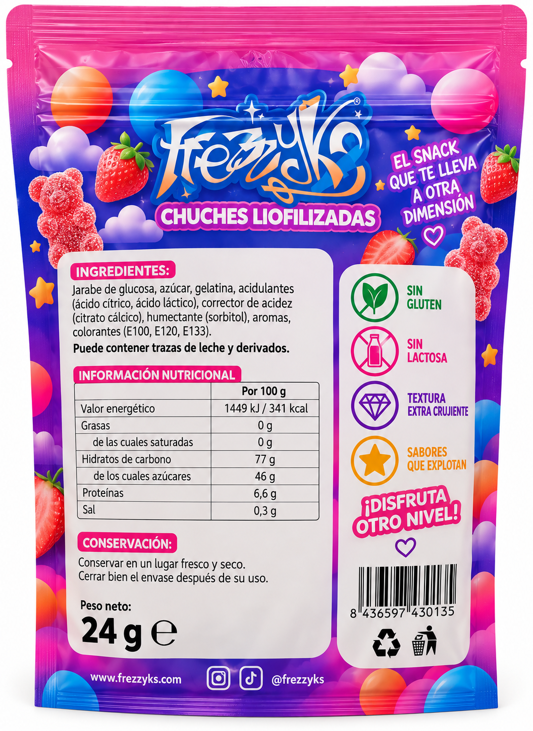 Osos Fresa Xtreme Liofilizados Frezzyks - Imagen 2