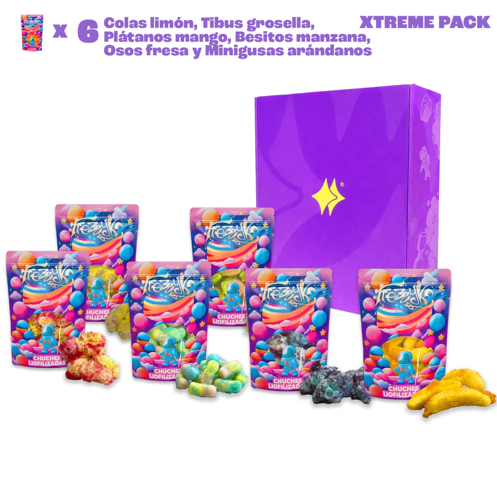 Frezzyks XTREME PACK – 6 Bolsas de Chuches Liofilizadas
