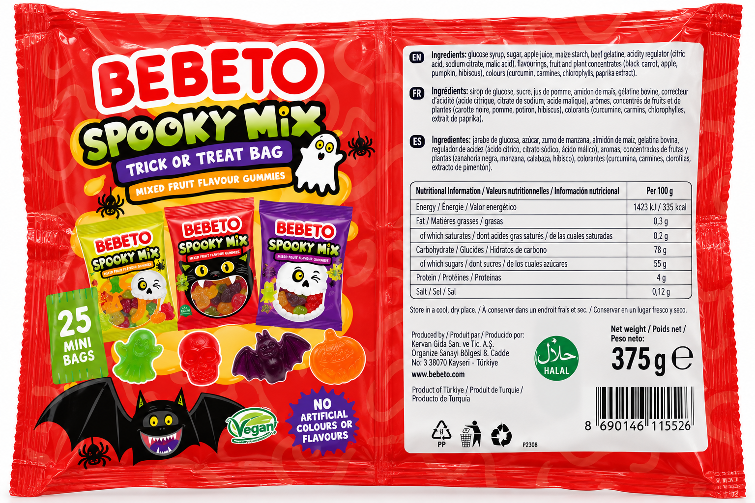 Bebeto Spooky Mix Trick or Treat Halloween 375g - Imagen 2