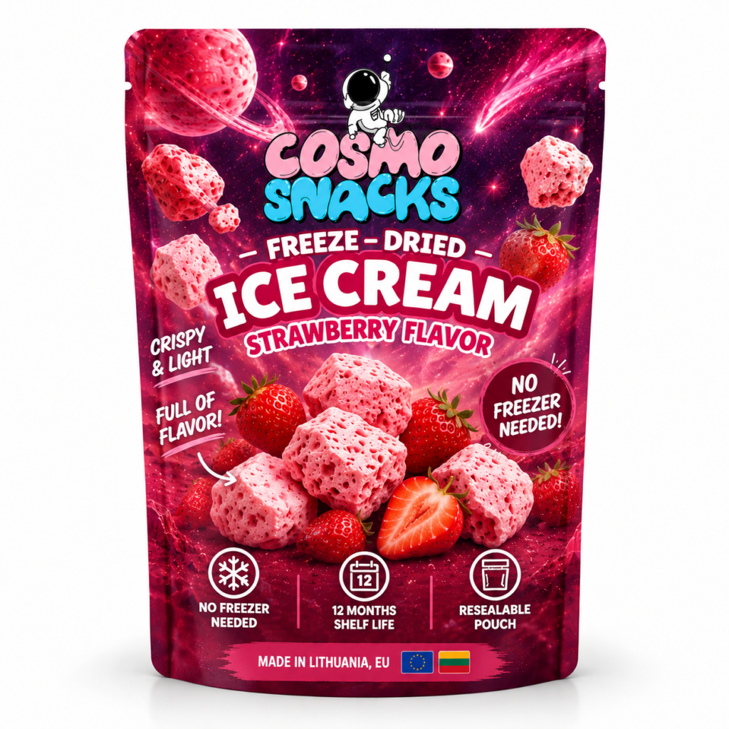 Cosmo Snacks Freeze-Dried Ice Cream Strawberry 50g