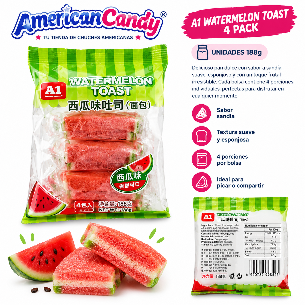 A1 Watermelon Toast 4 Pack – 188g