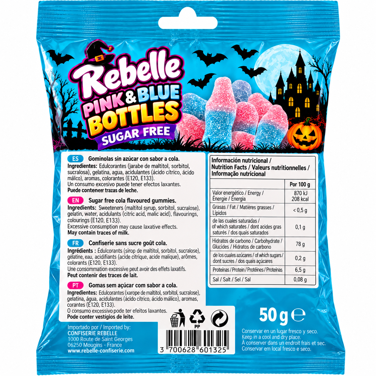 Rebelle Pink & Blue Bottles Sugar Free 50g - Imagen 2
