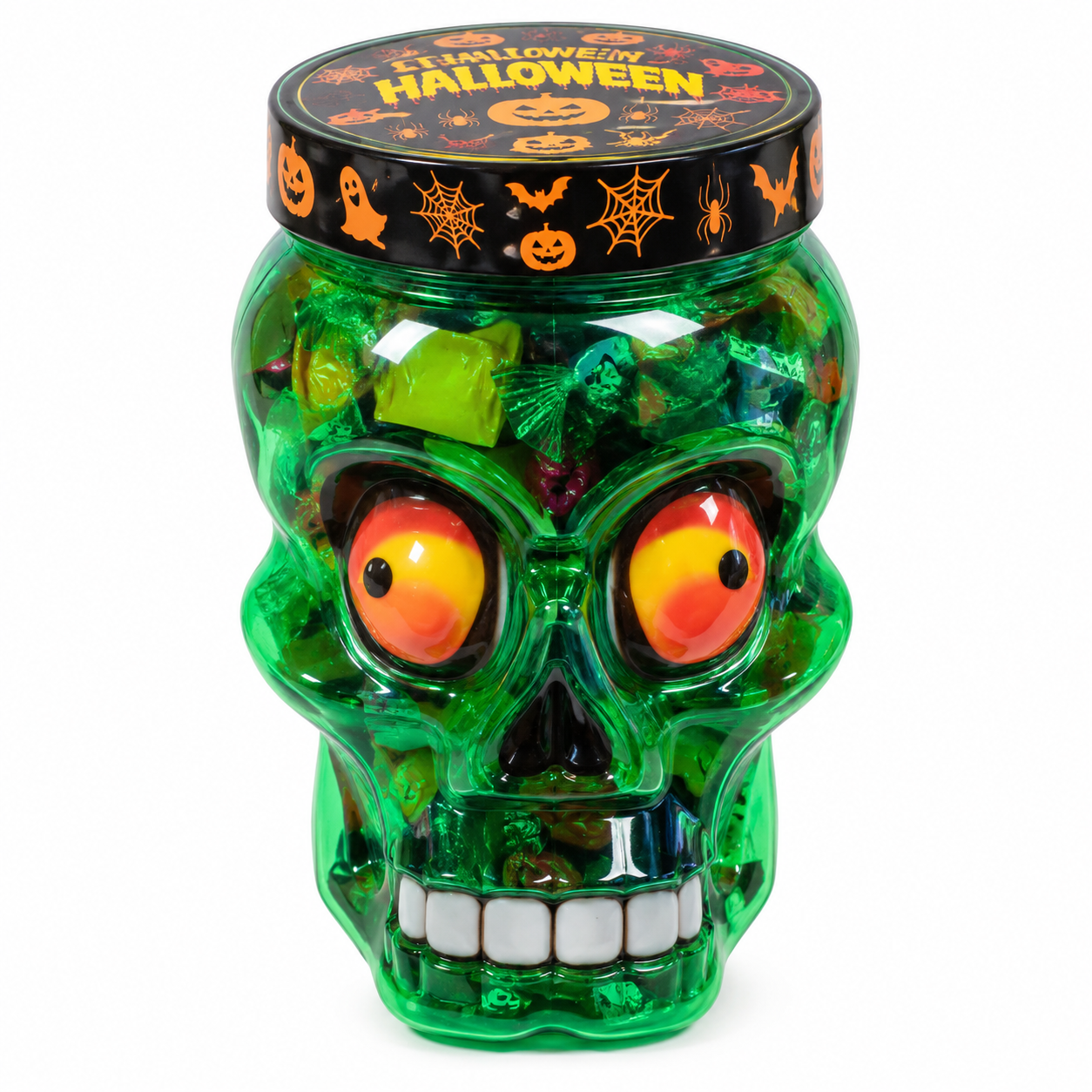 Halloween Skull 220g – Cubo Cabeza Zombie con Chuches 🎃💀