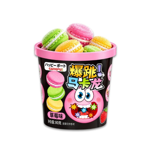 Gangfu Popping Macarons Strawberry 80g 🍓💥