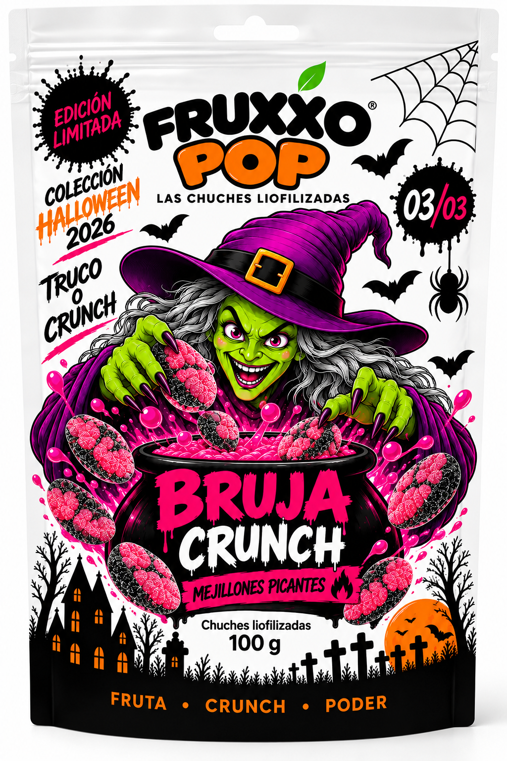 🧙 FruXXO POP Bruja Crunch 100g – Edición Halloween Limitada