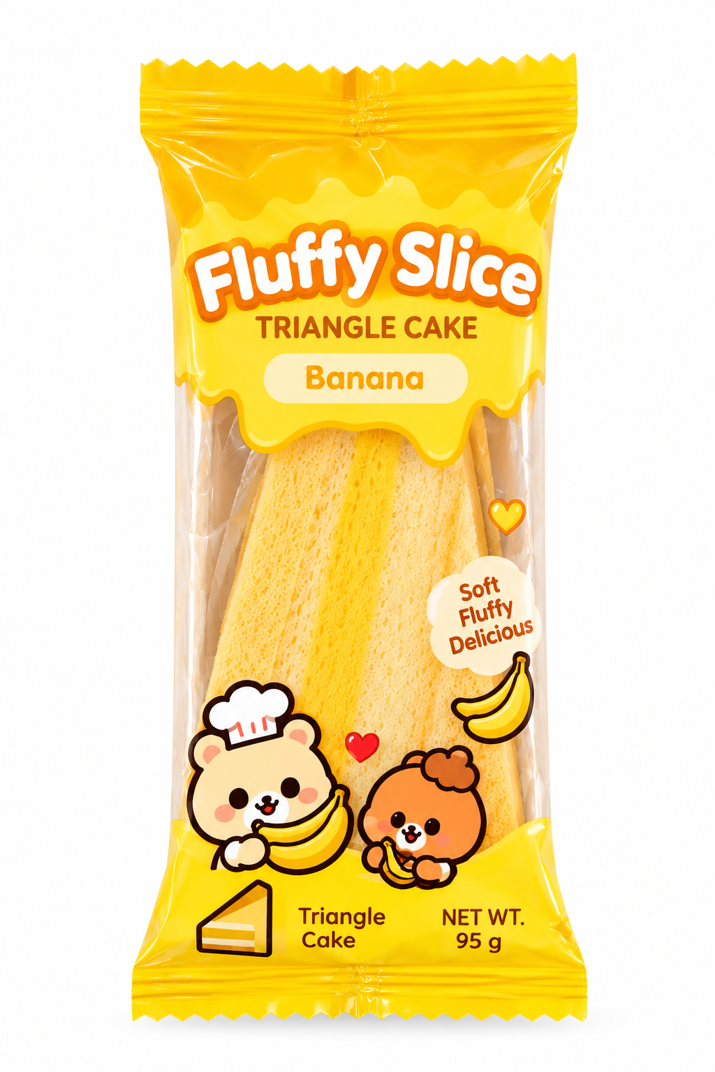 🍌 3. Fluffy Slice Triangle Cake Banana 95g