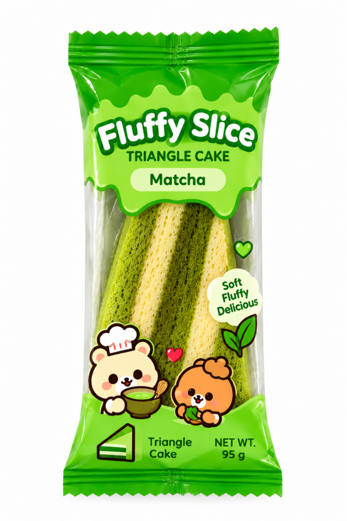 🍵 4. Fluffy Slice Triangle Cake Matcha 95g